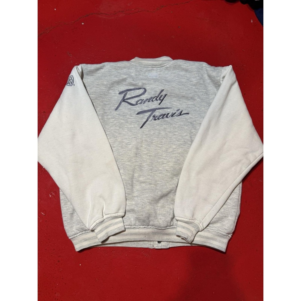 Vintage Randy Travis Bomber Jacket Mens XL Gray Country Warner Brothers Jacket